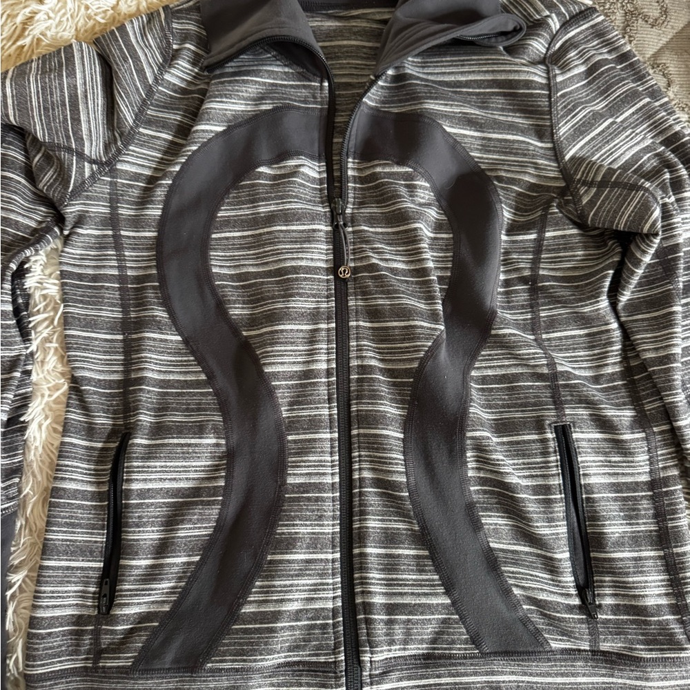 LuLuLemon Gray and Black Striped Jacket